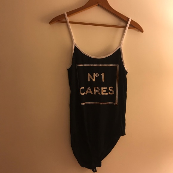 Gage USA Tops - No 1 Cares Mock Chanel Graphic Snap Tank Top SizeM